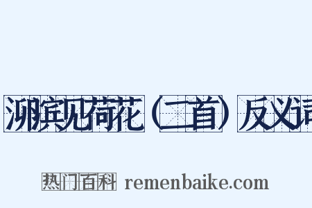 泖滨见荷花（二首）反义词是什么意思的图片